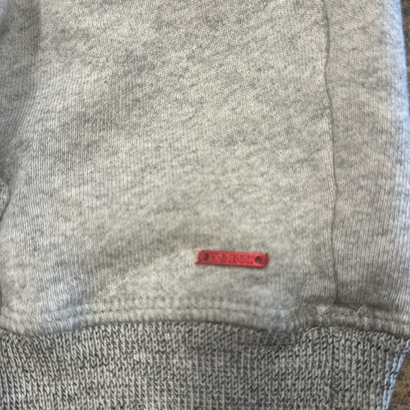 n : PHILANTHROPY Distressed Hoodie Size Large Gray Kangaroo Pocket - Picture 12 of 16